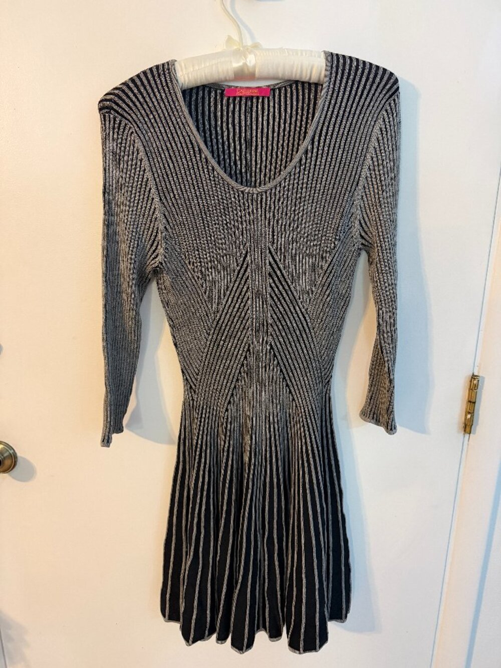 Vintage Catherine Malandrino ribbed knit fit-and-flare dress - S